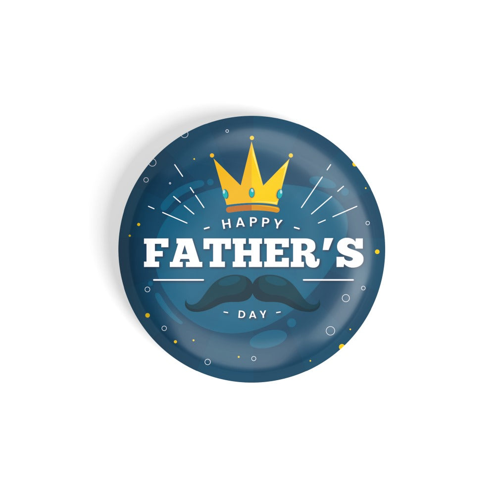 dhcrafts Round Fridge Magnet Blue Father's Day D1 Glossy Finish Design Pack of 1 (58 mm)